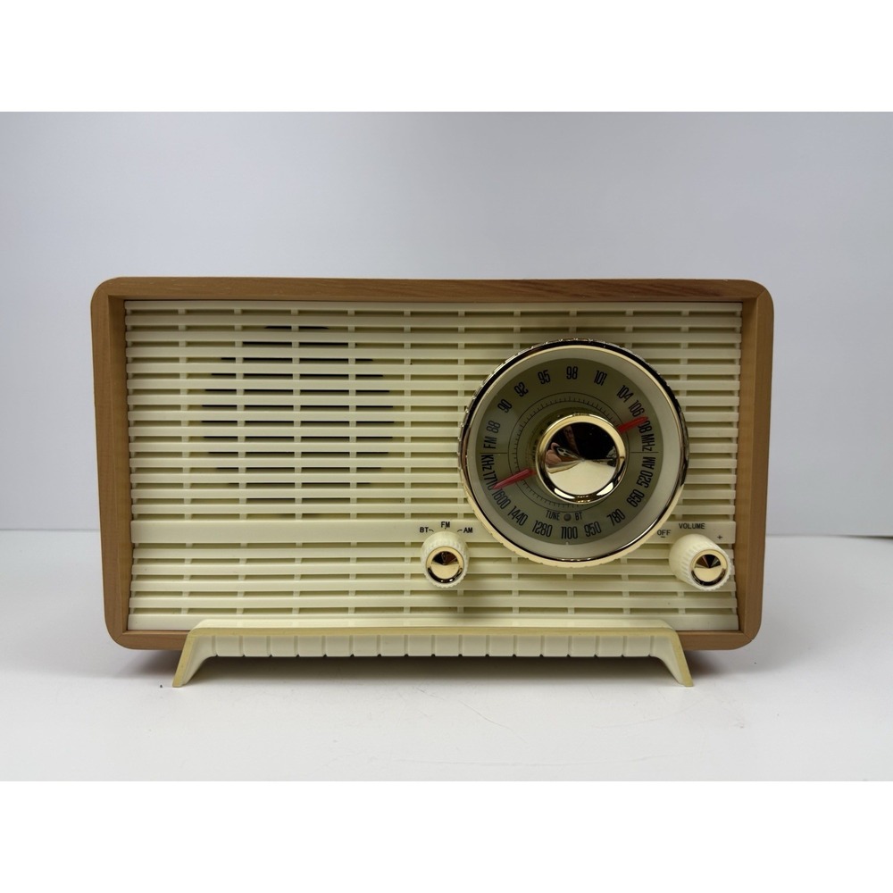 YOWGUIF AM FM Radio Classic Retro Wood Table Radio Bluetooth Speakers